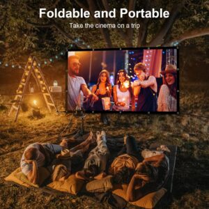 Azzuro 120 inch Projector Screen, Double Sided Washable Outdoor Projection Screens, 16:9 Foldable Anti-Crease Portable Projection Movies Screen for Camping Party, Home Theater, Office