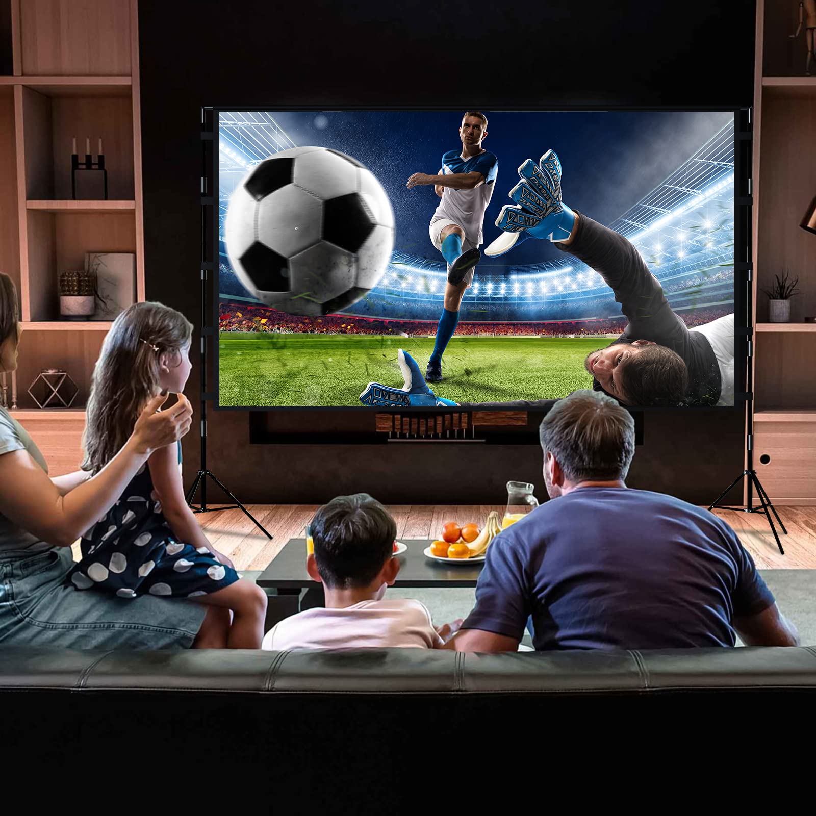 Upgraded Projector Screen with Stand Portable Projection Screen lejiada 16:9 4K HD Projections Movies Screen with Carry Bag for Indoor Outdoor Home Theater Backyard Cinema Travel