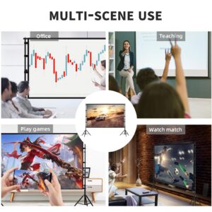 Projector Screen and Stand,Towond 100 inch Projection Screen Outdoor Indoor, Portable 16:9 4K HD Rear Front Movie Screen with Carry Bag Wrinkle-Free Design for Home Theater Backyard Cinema