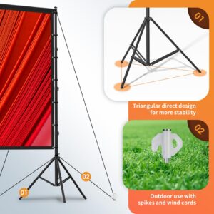 AAJK 150in Projector Screen and Stand,Portable 16:9 4K HD Indoor Outdoor Projection Screen with Wrinkle-Free Design, Ideal for Home Theater and Backyard Cinema – Includes Carry Bag