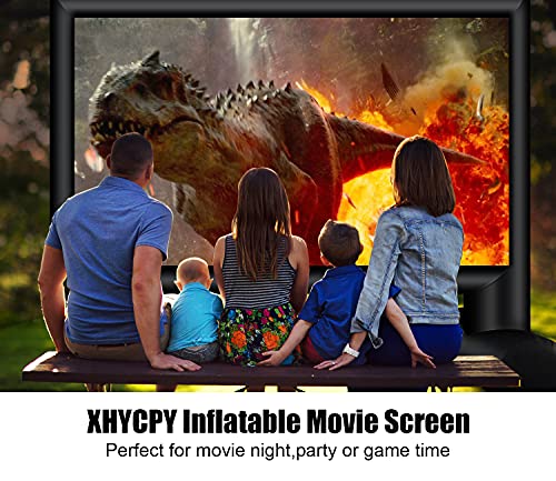 XHYCPY Inflatable Projector Screen 15ft Inflatable Movie Screen Outdoor with Air Blower and Storage Bag, Easy Set up, Front and Rear Projection for Outdoor Movie Night Backyard Pool Fun