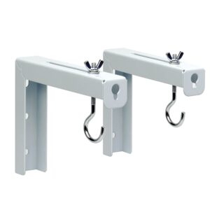 Universal Projector Screen Wall Mounted, 1 Pair Projector Screen Stand, Projector Screen Hanging Mount L-Brackets, Adjustable Projector Screen Mounting Hook Kit - White