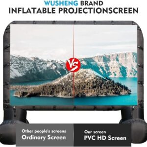 Portable Projector Screens- Huge Air-Blown Cinema Projection Screen Package with Rope, Blower,Tent Stakes - Front & Rear Projection,for Outdoor Party Backyard Pool Fun (Size : 20FT)