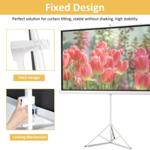 100" Projector Screen Pull Down, Projector Screen with Stand, Outdoor Projection Screen, 4:3 4K HD Home Theater Projection Screen Portable, Wrinkle-Free