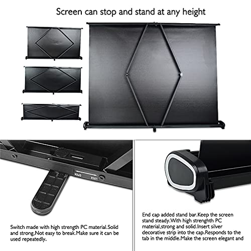 Projector Screen 50 inch Pull Up Folding Projecting Screen Home Theater for DLP Projector Handheld Projector 4:3