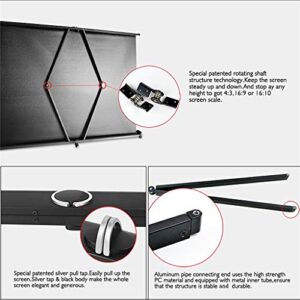 Projector Screen 50 inch Pull Up Folding Projecting Screen Home Theater for DLP Projector Handheld Projector 4:3