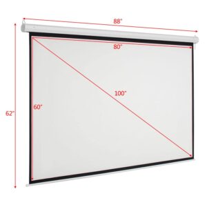 Projector Screen Viewing Area Motorized Projector Screen with Remote Control Matte White for Home Theater Camping and Recreational Events