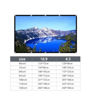 AIZYR Portable Projector Movies Screens Reflective Foldable Outdoor Indoor Anti-Light HD Projection Screen for Home Party Classroom,72in/148 * 105cm(4:3)