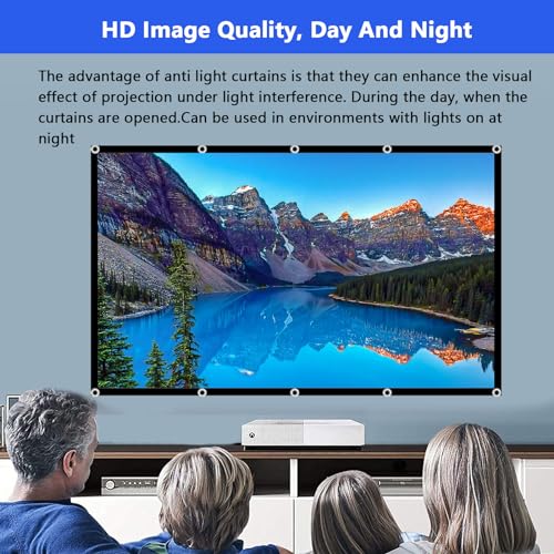 AIZYR Portable Projector Movies Screens Reflective Foldable Outdoor Indoor Anti-Light HD Projection Screen for Home Party Classroom,72in/148 * 105cm(4:3)