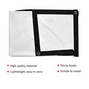 Projection Curtain, Portable WrinkleFree White Synthetic Polyester Fabric Projection Screen for Outdoor Cinema (60 inches)