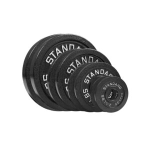 Steel Weight Plates 85LB Set - Olympic 2 inch Center Premium Coating 2x 25lb, 10lb, 5lb, and 2.5lb for Olympic Weight Lifting Barbells