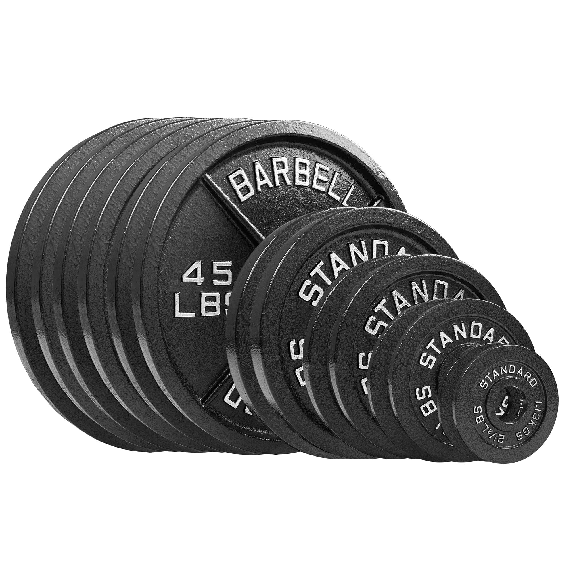 Steel Olympic Plates 355lb Set - Olympic Standard Premium Coated 2.5lb, 5lb, 10lb, 25lb, and 3x 45lb Pairs for Weight Lifting Powerlifting