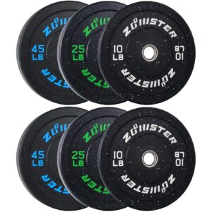 bumper plate olympic weight high bounce with steel insert strength training lifting (160lb set)