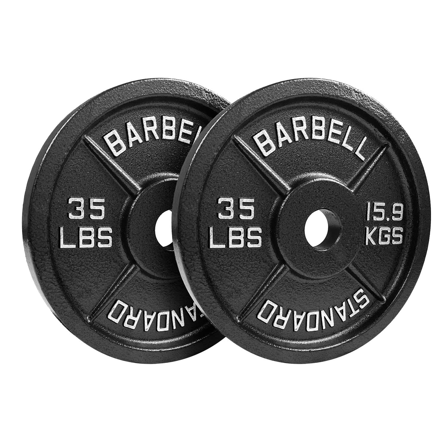 Steel Olympic Plates 35lb Pair - Olympic Standard Premium Coated 2x 35 Pound Weights
