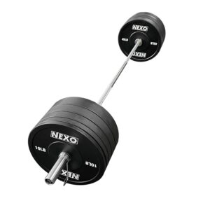 NEXO 45LB Rubber Olympic Bumper Plate Pair - Premium Matte Black Finish 2x 45LB Cross Training Weight Plates