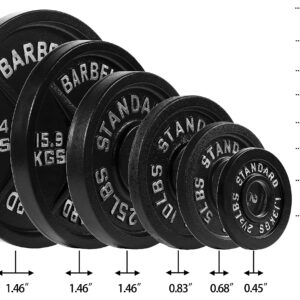 BalanceFrom Cast Iron Olympic 2-Inch Weight Plate, Pair