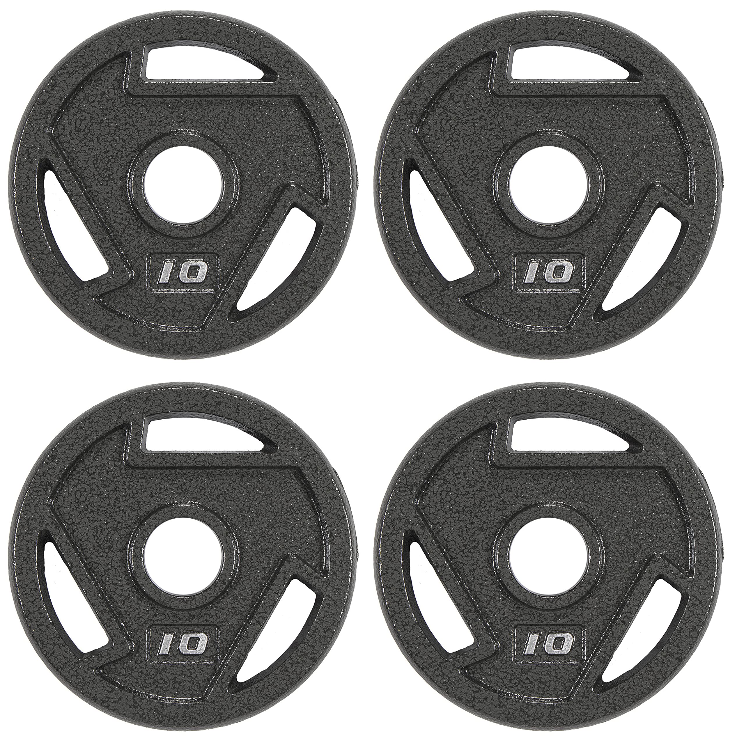 BalanceFrom Powergainz Olympic 2-Inch Cast Iron Plate Weight Plate for Strength Training and Weightlifting,Black POG-AT2IN-10X4