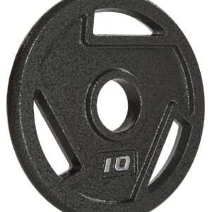 BalanceFrom Powergainz Olympic 2-Inch Cast Iron Plate Weight Plate for Strength Training and Weightlifting,Black POG-AT2IN-10X4