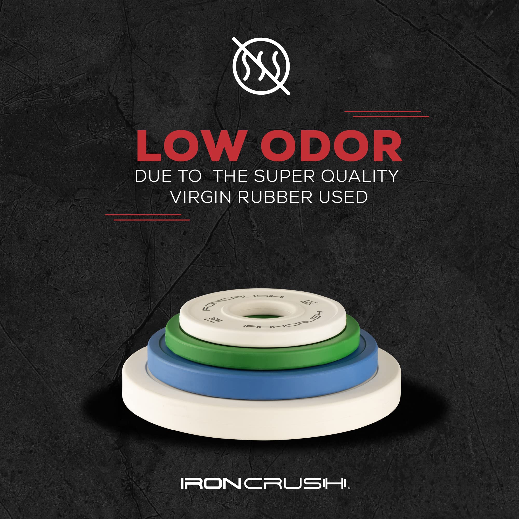 Iron Crush Fractional Change Plates for Olympic Weights, Strength Training, and CrossFit Bumper Plates - From 1.25lb to 10lb Weights, Rubber Coated for Olympic Barbells