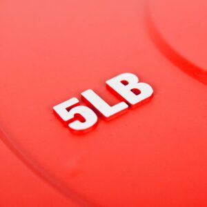 NEXO 5LB Red Rubber Bumper Plate Pair - Premium Matte Finish 2x 5LB Cross Training Weight Plates