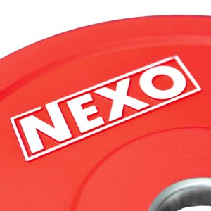 NEXO 5LB Red Rubber Bumper Plate Pair - Premium Matte Finish 2x 5LB Cross Training Weight Plates