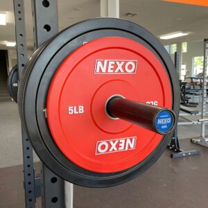 NEXO 5LB Red Rubber Bumper Plate Pair - Premium Matte Finish 2x 5LB Cross Training Weight Plates