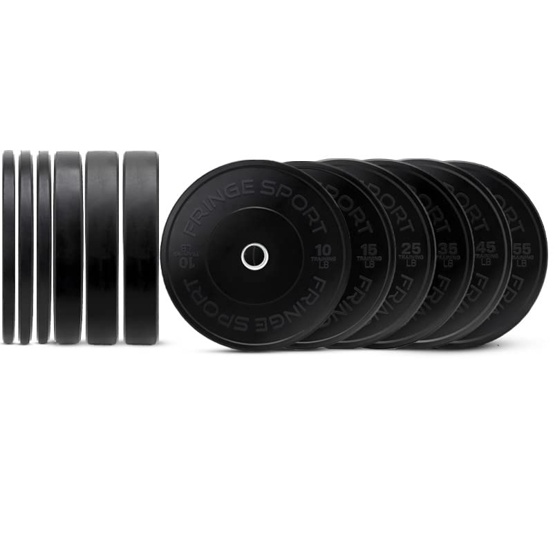 Black Bumper Plate Sets - 100 - 460 LBS of weights for Weightlifting & Strength Training | Durable, Bumper Plates For Olympic, Home & Gym Training Equipment with a Dead Bounce, Weight Plates Sets, Ideal for Power Lifting