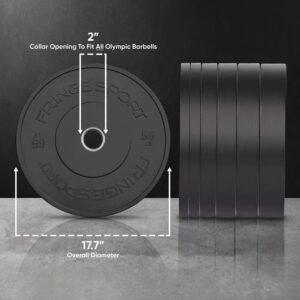 Black Bumper Plate Sets - 100 - 460 LBS of weights for Weightlifting & Strength Training | Durable, Bumper Plates For Olympic, Home & Gym Training Equipment with a Dead Bounce, Weight Plates Sets, Ideal for Power Lifting