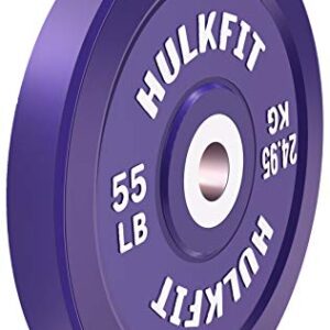 HulkFit Olympic 2-Inch Rubber Bumper Plate with Stainless Steel Insert, Purple, SINGLE