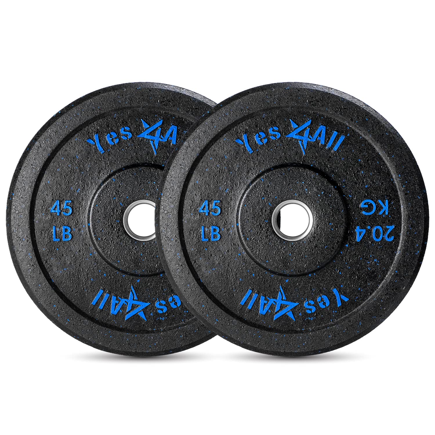 Yes4All 2 Inch Bumper Plate - Olympic Rubber Weight Plate for Weightlifting and Strength Training - Durable Rubber with Steel Hub - 45LB - Pair