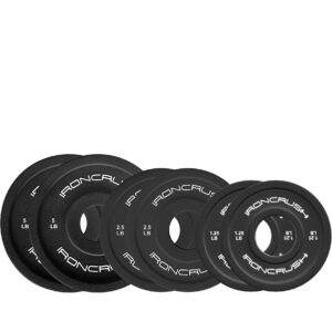 Iron Crush Fractional Change Plates for Olympic Weights, Strength Training, and CrossFit Bumper Plates - From 1.25lb to 10lb Weights, Rubber Coated for Olympic Barbells