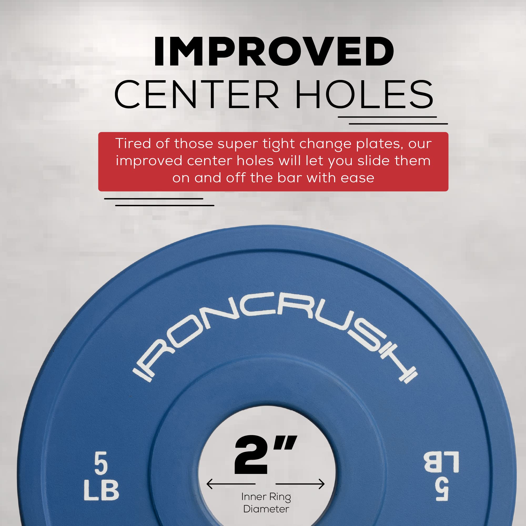 Iron Crush Fractional Change Plates for Olympic Weights, Strength Training, and CrossFit Bumper Plates - From 1.25lb to 10lb Weights, Rubber Coated for Olympic Barbells