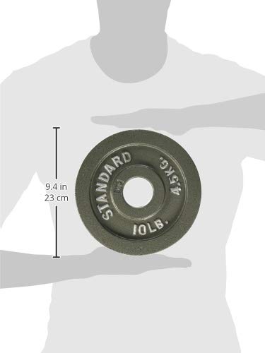 CAP Barbell Olympic 2-Inch Weight Plate, GRAY 10 LBS