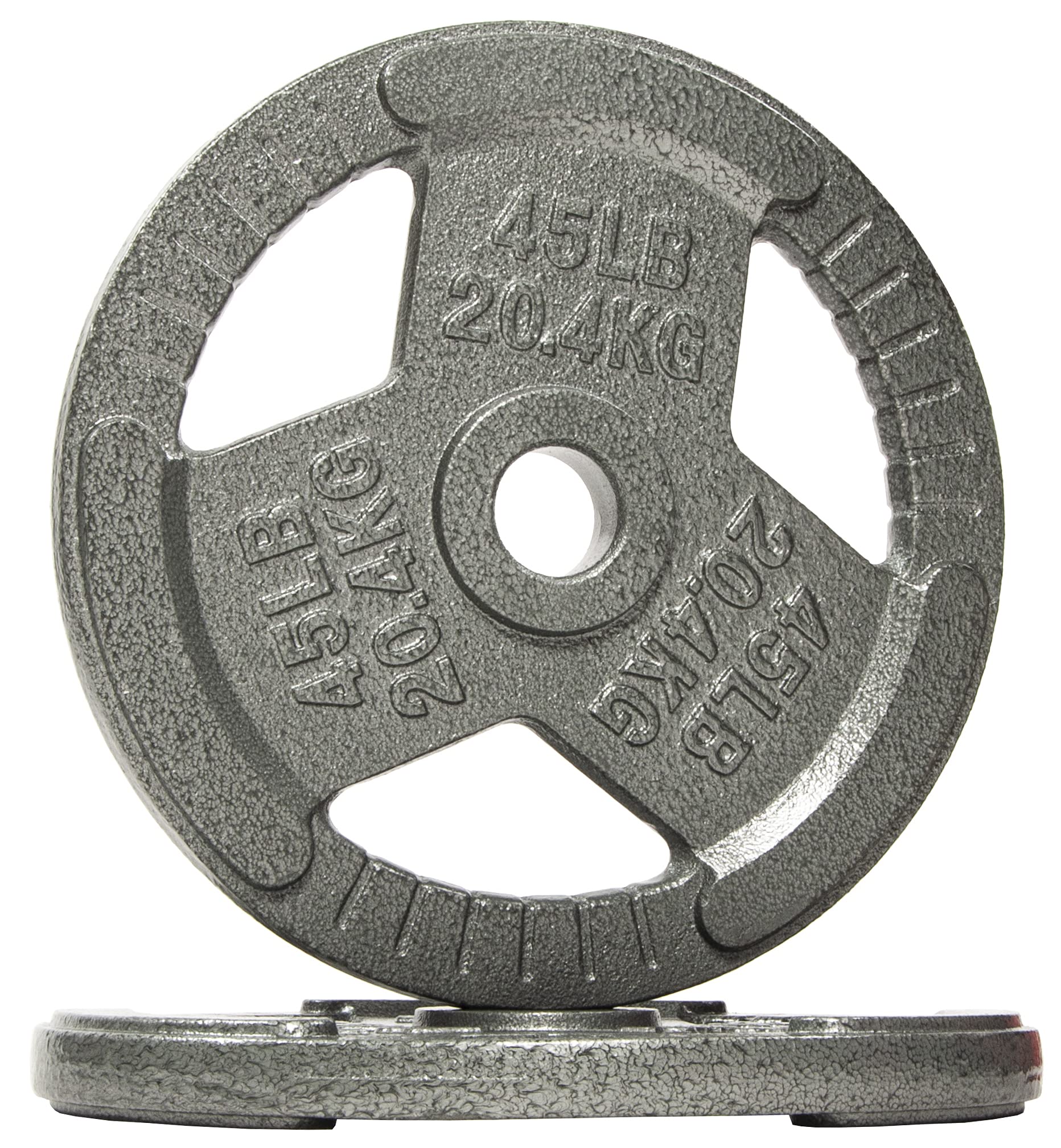 Sporzon! Powergainz Olympic 2-Inch Cast Iron Plate Weight Plate for Strength Training and Weightlifting, Gray POG-2INIP-45X2