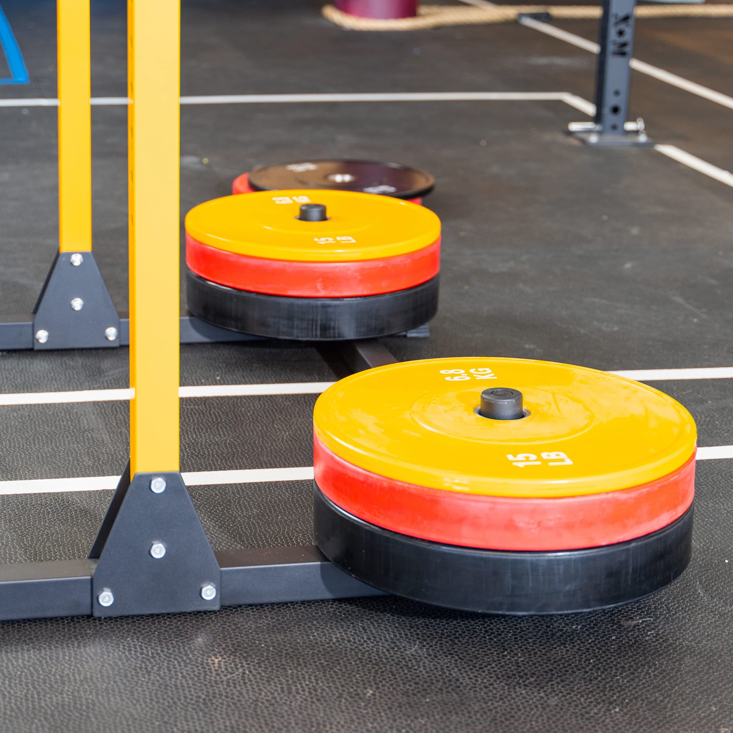 PRISP Olympic Bumper Weight Plate - Rubber Plate for 2 Inch Olympic Barbell with Steel Insert; Pairs, Sets and Single Plates Available