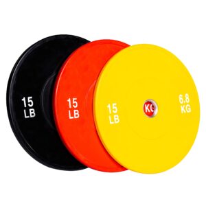 PRISP Olympic Bumper Weight Plate - Rubber Plate for 2 Inch Olympic Barbell with Steel Insert; Pairs, Sets and Single Plates Available