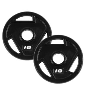 Cast Iron 2-Inch Weight Plate | Rubber Coated Olympic Weight Plate | Barbell Weight Plate Set for Strength Training, Weightlifting and Crossfit, Pair or Single - Multiple Choices Available (10LB, Pair)