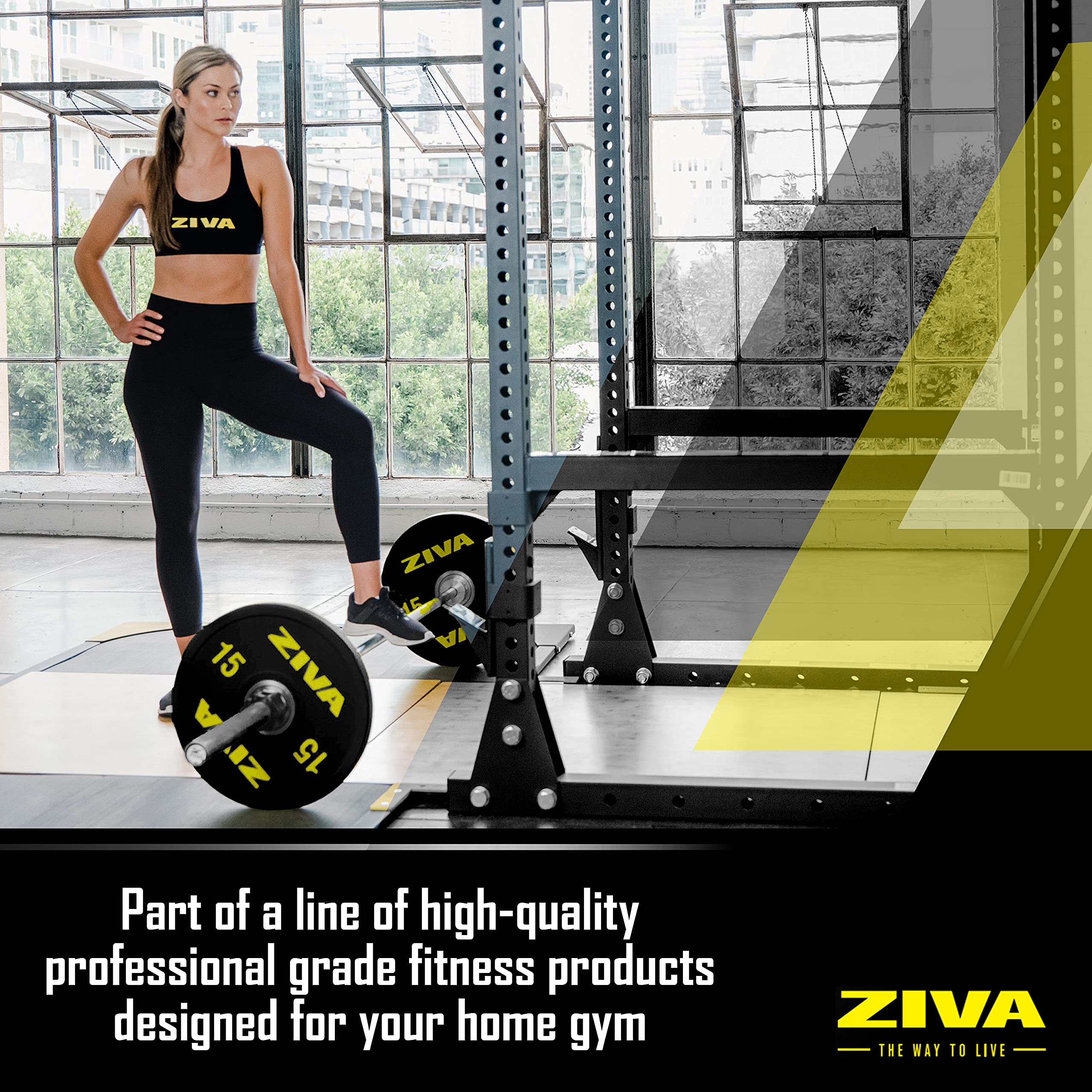 ZIVA Rubber Bumper Weight Plate - One Piece 10 lbs. Strength Training Plate - Fits 2” Olympic Bars - Precision-Calibrated Iron Weight, Ultra Durable Premium Virgin Rubber Coating - Low Bounce (10)