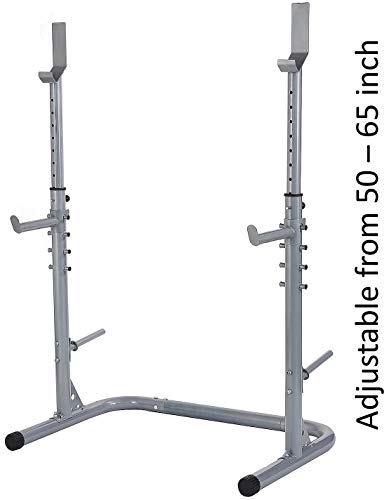 BalanceFrom RS 60 Multifunctional Workout Station Adjustable Olympic Workout Bench with Squat Rack, Leg Extension, Preacher Curl, and Weight Storage, 800-Pound Capacity, Gray