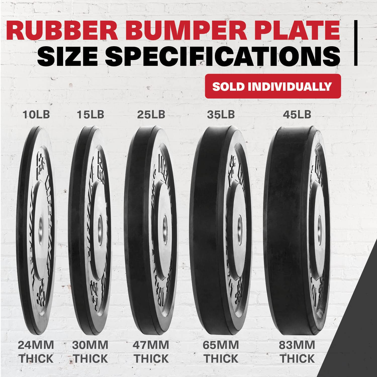 Lifeline Rubber Bumper Plate - Multiple Weight Options ,15 LBS