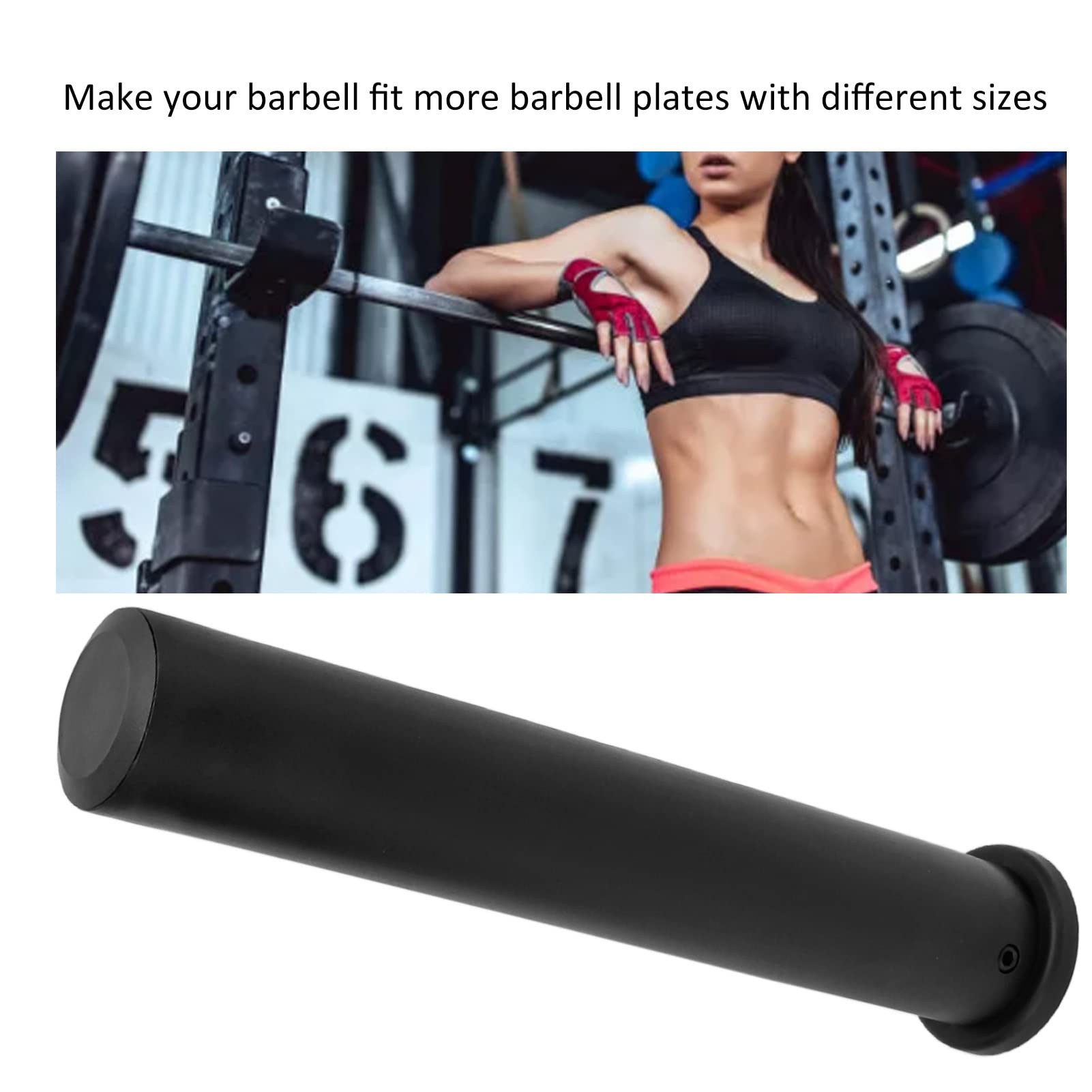 Barbell Adapter Sleeve, Olympic Adapter Sleeve, Converts 1" Standard Weight Plate Posts to 2" Olympic Weight Plate Posts for 8 inch Standard Barbell, Heavy Duty Nylon and Removable end Cap(8inch)