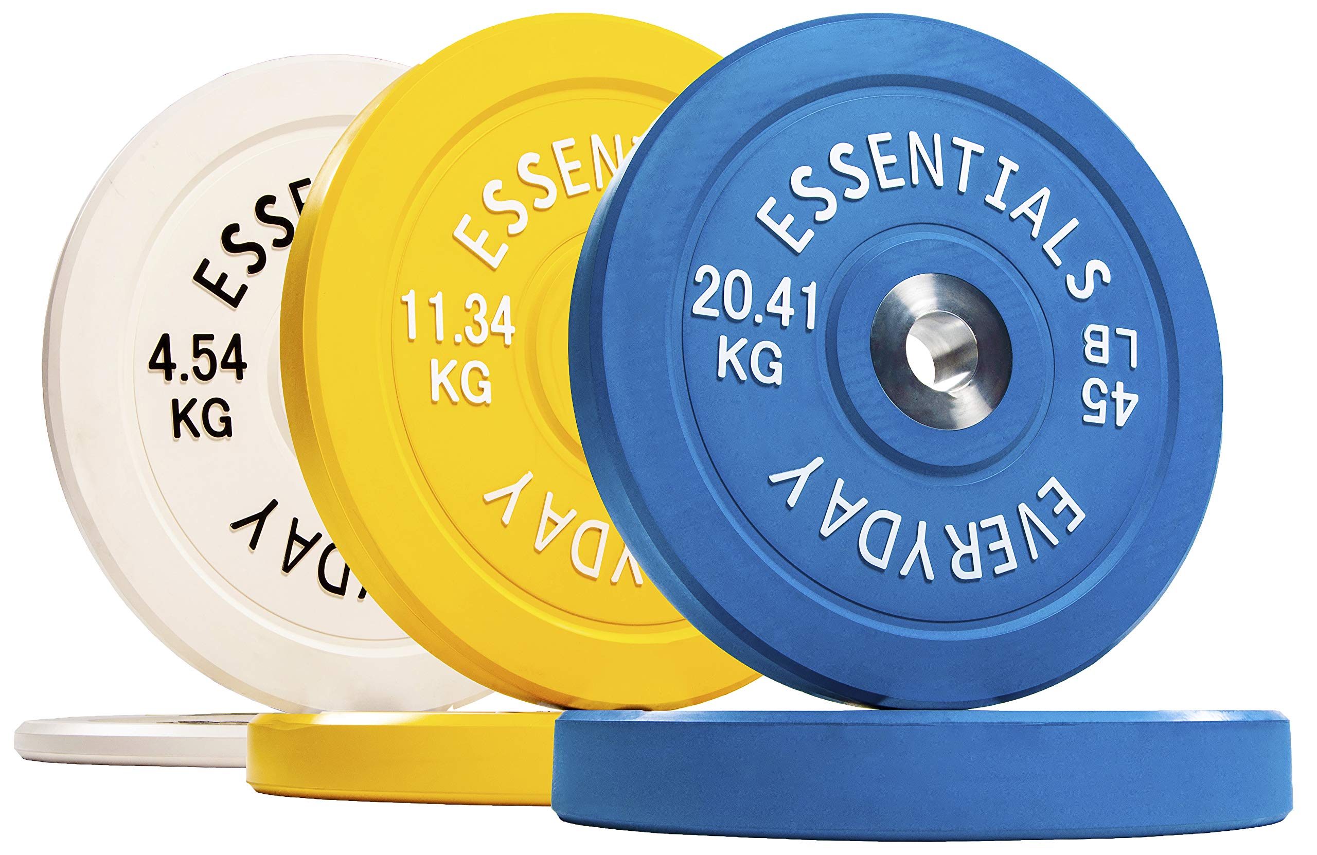 BalanceFrom Everyday Essentials Color Coded Olympic Bumper Plate Weight Plate with Steel Hub, 160 lbs Set