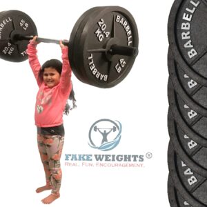 Fake Weights Not 45lb Weight Plates Styrofoam Olympic Style 45 lb Barbell 3 Pairs Prop for Strength Bodybuilding Technique Fitness Training Education