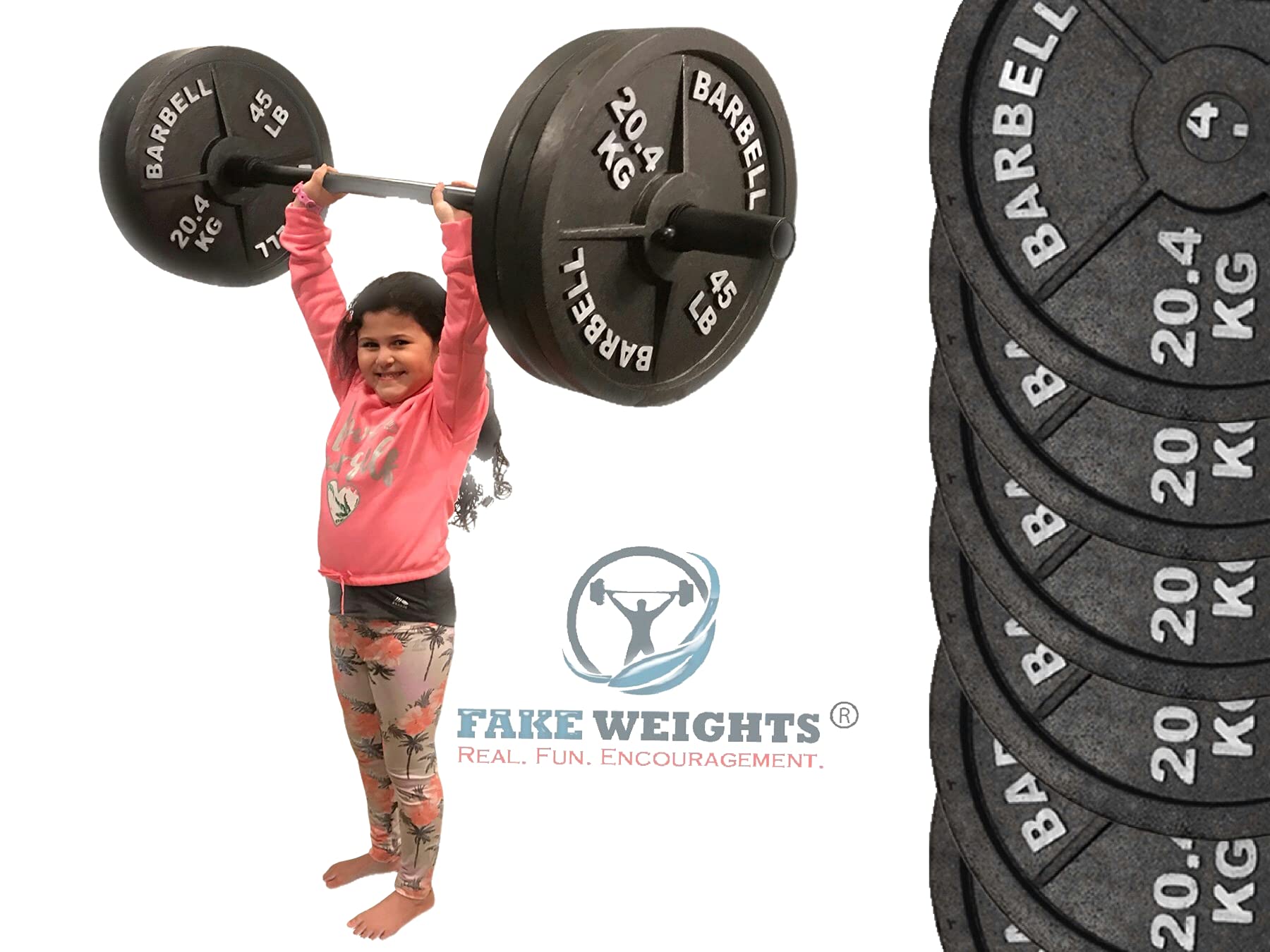 Fake Weights Not 45lb Weight Plates Styrofoam Olympic Style 45 lb Barbell 3 Pairs Prop for Strength Bodybuilding Technique Fitness Training Education