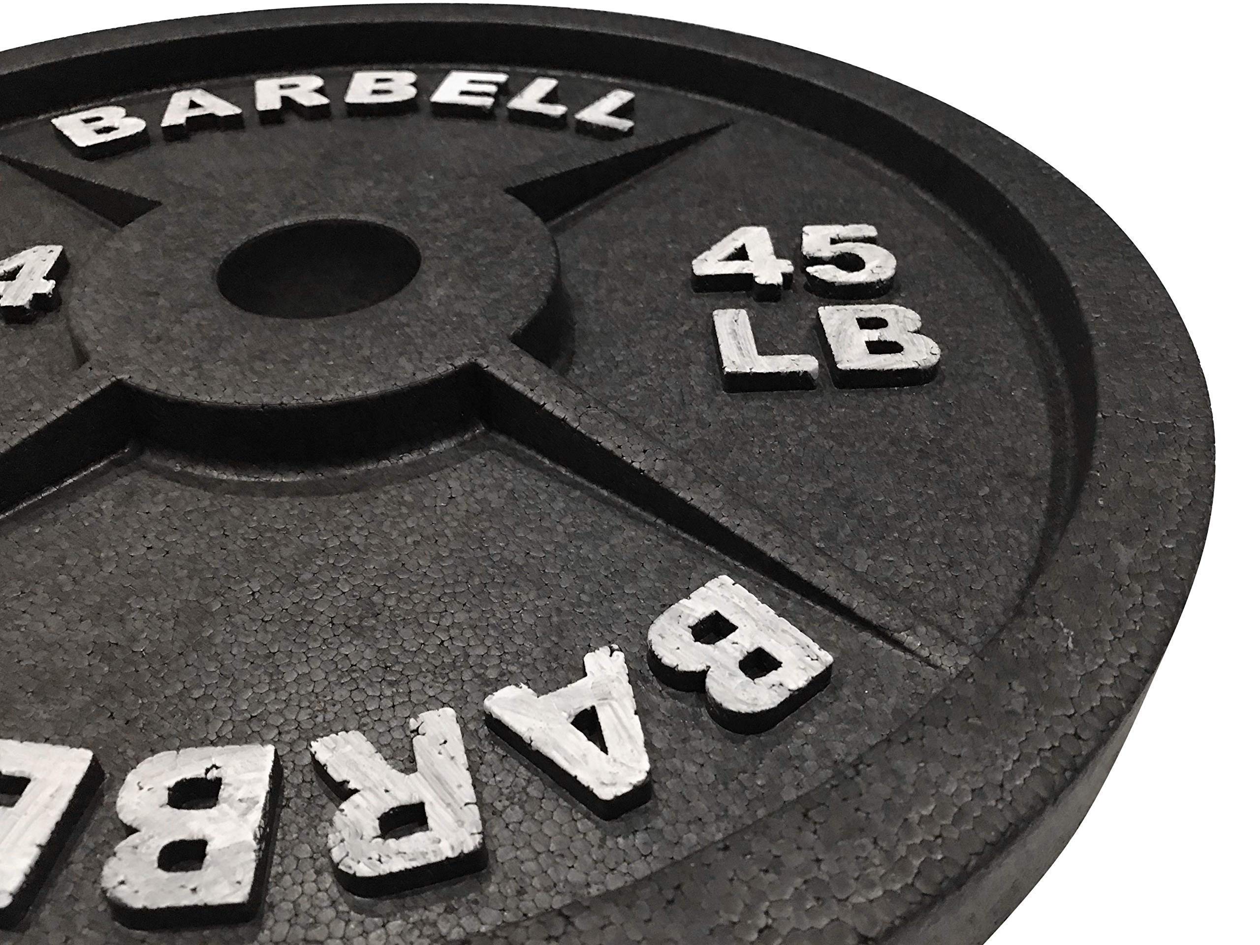 Fake Weights - Fake Not 45lb Weight Plates Styrofoam Olympic Style 45 lb 3 Barbell Pairs (6 plates) - Props for photobooth, props for movies, props for photoshoot, props for 360 photo booth