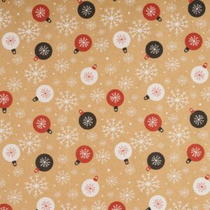 RUSPEPA Kraft Christmas Wrapping Paper Roll - Mini Roll - Snowflake and Light Design for Holiday Gift Wrap - 17 Inches X 32.8 Feet