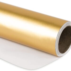 RUSPEPA Golden Metallic Wrapping Paper - Solid Color Matte Paper Perfect for Wedding, Christmas, Baby Shower - 17.5 Inches X 32.8 Feet