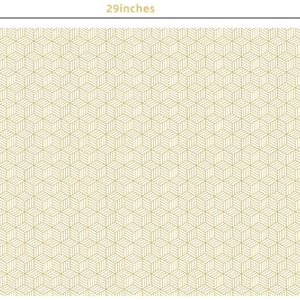 PlandRichW Gold Wrapping Paper Folded for Birthdays, Weddings, Graduations, Father's Day, Christmas, Hanukkah, Holidays, White & Gold Foil Design Triangle Striped Polka Dot Grid 12 Sheets 20"x29"