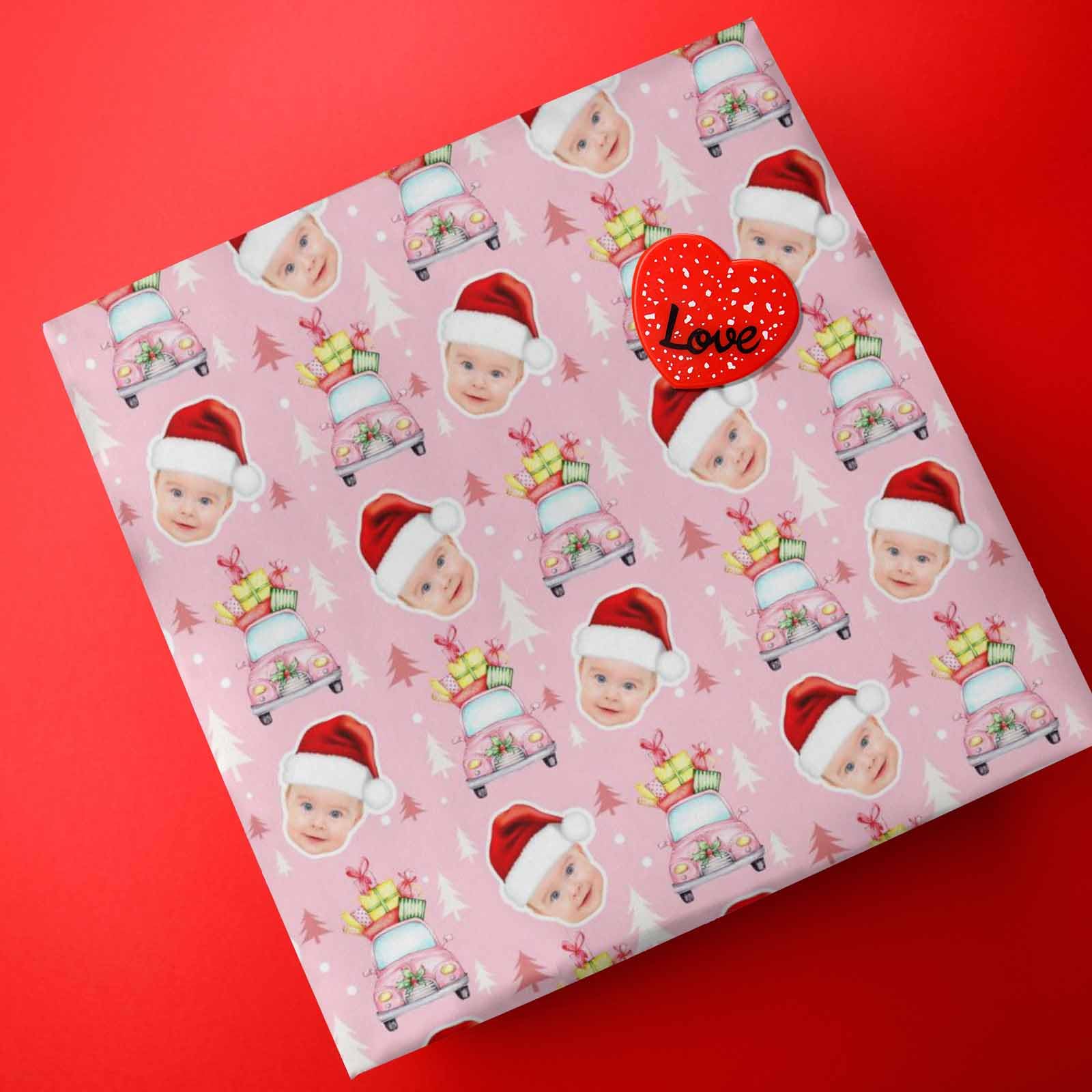 Enjoyyjl Personalized Christma Gift Wrapping Paper for Baby Shower, Kids, Son, Daughter Custom Photo Gift Wrapping Paper Roll Customized Gifts Wrapped Decor for Birthday Christma Valentine' Day