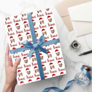 MyPupSocks Personalized Wrapping Paper for Christmas, Wrap Paper with Photo, Custom Picture Winter Holiday Wrapping Paper Roll for Boys Girls Kids Festival Winter Holiday 58x23